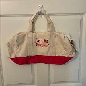 Favorite Daughter Cream and Red Travel Bag